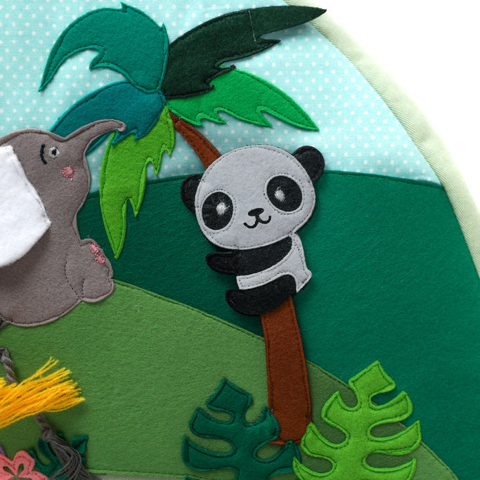 Fauteuil d’activité rond Fauteuil d’activité Rondo vert avec revêtement jungle