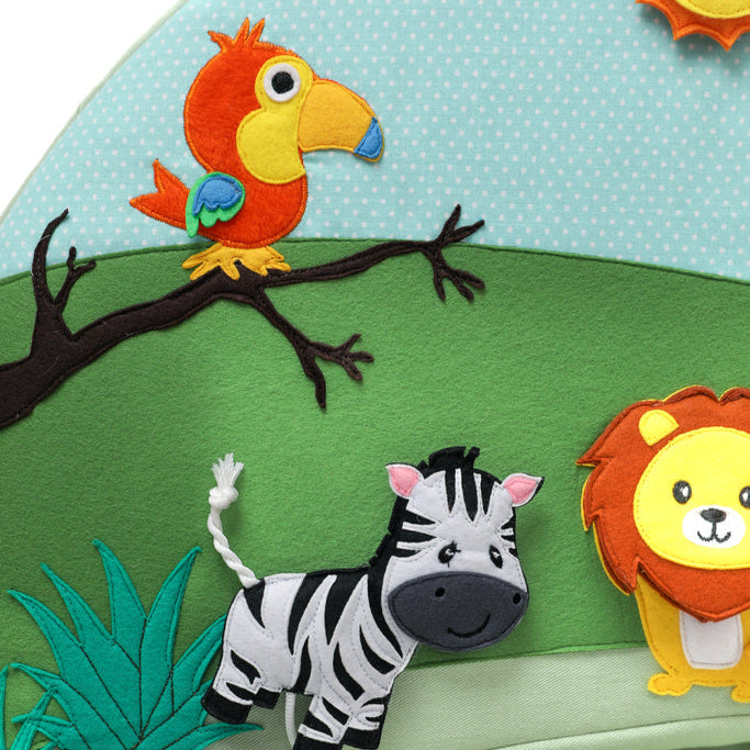 Fauteuil d’activité rond Fauteuil d’activité Rondo vert avec revêtement jungle